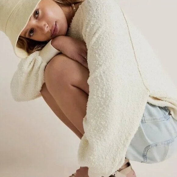 Free People | Found My Friend Pullover Sweater Minimalist in Cream | Size Medium - Picture 16 of 16